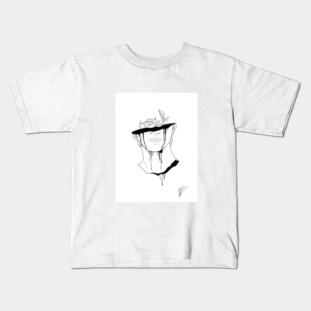 Minimalistic Male Face Kids T-Shirt by INKnovation